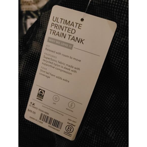 NWT Athleta Ultimate Train Printed Tank - 1X - Nebula Black - 1X - Picture 3 of 4